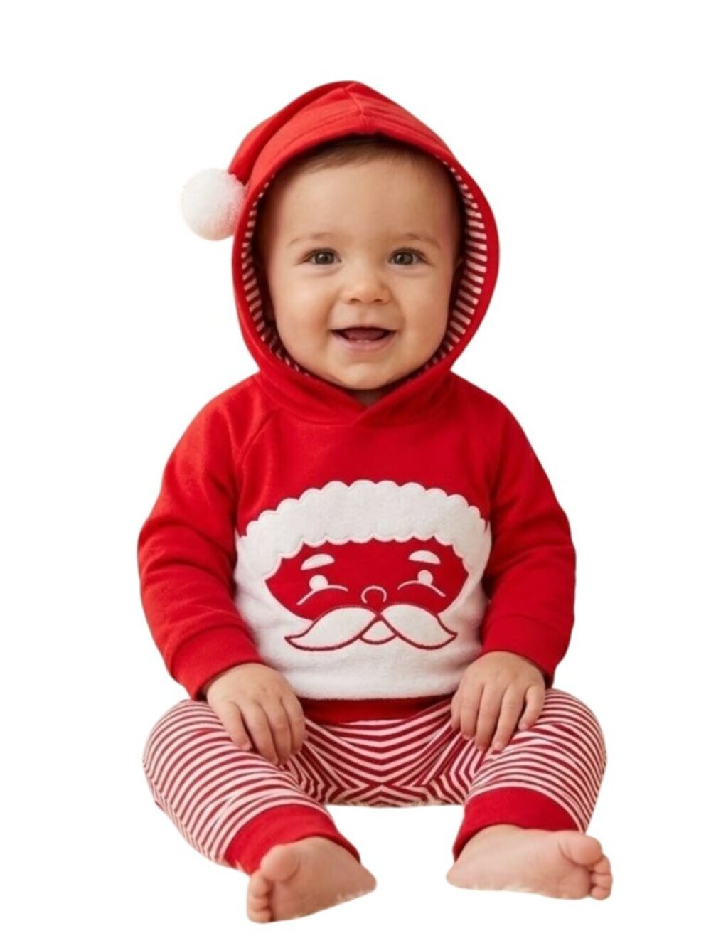 NEW Cat & Jack 2 Piece Santa Claus Hooded Shirt Pants Set Outfit Hoodie Boys NWT